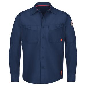 IQ Endurance® Men's Work Shirts - Large, Small, Medium, X-Large, 2X-Large, Navy Blue, 65% Cotton / 35% Polyester, ATPV 9.0 calories/cm², ASTM F1506, NFPA 2112 and NFPA 70E
