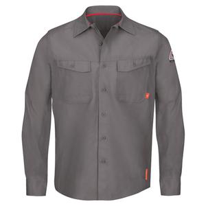 IQ Endurance® Men's Work Shirts - Large, Small, Medium, X-Large, 2X-Large, Grey, 65% Cotton / 35% Polyester, ATPV 9.0 calories/cm², ASTM F1506, NFPA 2112 and NFPA 70E