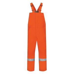 Excel FR® Comfortouch® Deluxe Bib Overalls - 3X-Large, Small, Medium, Large, X-Large, 2X-Large, Orange, 88% Cotton/ 12% Nylon, Cotton, Silver, ATPV 34 calories/cm²