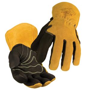 BSX® MIG Welding Gloves - 2X-Large, Small, Medium, Large, X-Large, 3X-Large, Cotton, Grain Cowhide/Grain Pigskin, Pair, Black/Brown