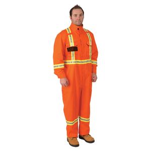 Firewall FR® Striped Coveralls - 2X-Large, Small, Medium, Large, X-Large, 3X-Large, 4X-Large, Orange, 88% Cotton/ 12% Nylon, CSA Z96 Class 3, Level FR Compliant, 9.2 cal/cm² CAT 2