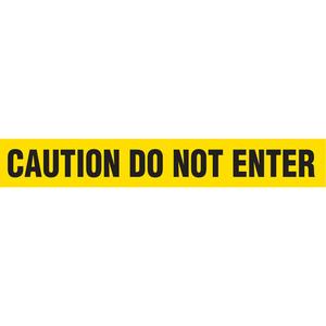 Barricade Tape - 3 mils, 1000', 3", Black on Yellow, English, Heavy-Duty, Caution Do Not Enter