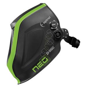 P550 Welding Helmet - Black/Green, 3.94" L x 1.97" W, 9 - 13/4, Compliant with CSA standard Z94.3, 2 Years