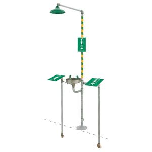 Freeze Protected Eyewash and Shower - Unmounted, Stainless Steel