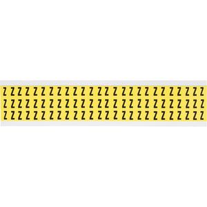 Repositionable Individual Number & Letter Labels - Z, Black on Yellow, 3/8", 78