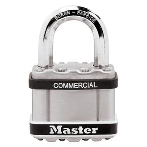 Commercial Magnum Padlock - Security Padlock, 2", 3/8", 1", 5/16", Laminated Steel, Boron Steel, Silver, Keyed Different