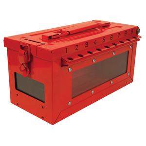 Small Group Lock Box - 30, Red, 9 11/16" L x 4 7/8" W x 5 13/32" H