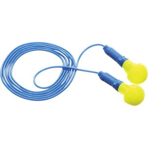 E-A-R™ Push-Ins™ Earplugs - Corded, 28/23, One-Size, Meets/Exceeds CSA Class AL, Pair - Polybag, Blue & Yellow, Pair, Polyurethane, Vinyl