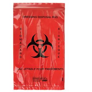 Dynamic™ Hazardous Waste Bags - Bio-Hazard, 9", 6", Red, 1, Regular, 2.0 mils
