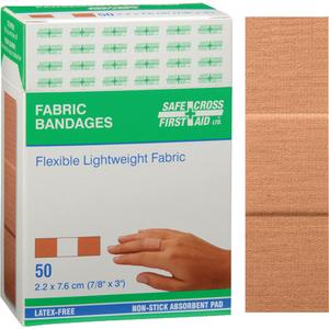 Bandages - Rectangular/Square, 3", 7/8", Fabric, Non-Sterile, Class 1, 50, Box