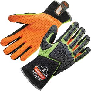 ProFlex® 925F(X) Dorsal Impact-Reducing Gloves - Small, Medium, Large, X-Large, 2X-Large, Slip-On, Split Leather, Pair, Lime