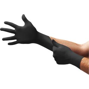 MidKnight® Exam Gloves - Large, X-Small, Small, Medium, 2X-Large, Nitrile, 9.6", 4.7-mil, Fully Textured, Black, Powder-Free, Accepted for use in Canadian Food Processing Facilities, Class 2