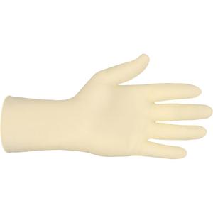 Industrial Grade Gloves - Large, Small, Medium, X-Large, Latex, 9.5", 5-mil, Untextured, White, Powder-Free, Accepted for use in Canadian Food Processing Facilities, Non-Medical