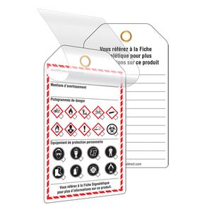 Self-Laminating Workplace Tags - French, Cardstock, 3-3/8", 5-3/4", 24 Tags, Package