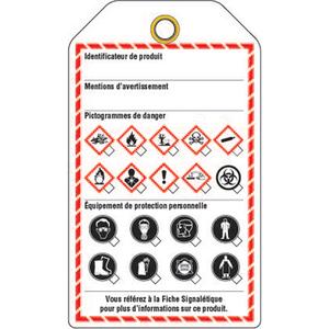 Workplace Tags - French, Cardstock, 3-3/8", 5-3/4", 25 Tags, Package