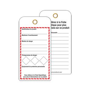 GHS Workplace Tags - French, Cardstock, 3", 6", 25 Tags, Package