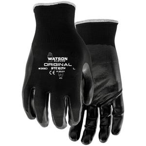 Stealth Original Coated Gloves - Large/9, Small/7, Medium/8, X-Large/10, 13, Nylon, Nitrile, Dipped Palm, Unlined, Pair
