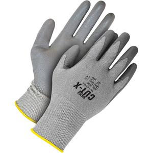 Coated Synthetic Knit Gloves - X-Large/10, 5, 13, HPPE, Polyurethane, Dipped Palm, EN 388 Level 5, EN 388 Level 4, EN 388 Level 4, EN 388 Level 3, Unrated, Grey/Grey
