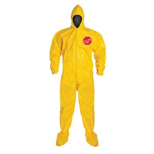 Coveralls - Tychem® 2000, Medium, Large, X-Large, 2X-Large, 3X-Large, 4X-Large, 5X-Large, Yellow, Coverall, 12