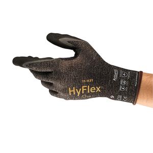 HyFlex® 11-931 Lightweight Palm-Dipped Gloves - X-Small/6, Small/7, Medium/8, Large/9, X-Large/10, 2X-Large/11, 18, Dyneema®, Foam Nitrile, Dipped Palm, ASTM ANSI Level A2/EN 388 Level B, EN 388 Level 4/ANSI/ISEA 105 Level 4