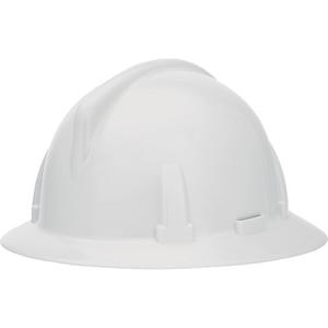 Full Brim Hardhat - Ratchet, White, Non-Vented, ANSI Type I