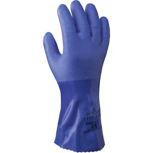 Atlas 660 Triple-Dipped Heavyweight Gloves - Large/9, Small/7, Medium/8, X-Large/10, 12", 71-mil, Pinked, PVC, Cotton, EN 374:2016-1 Type B/EN 374:2016-5, JKL, Blue
