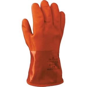 Atlas 460 Double-Dipped Gloves - Large/9, Medium/8, X-Large/10, 12", 130-mil, Beaded, PVC, Acrylic/Cotton, EN 374:2016-1 Type C/EN 374:2016-5, JKL, Orange