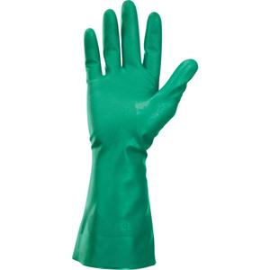 KleenGuard™ G80 Gloves - Small/7, Medium/8, Large/9, X-Large/10, 2X-Large/11, 13", 15-mil, Gauntlet, Nitrile, Flock-Lined/Cotton, EN 374:2016-1 Type A/EN 374:2016-2/EN 374:2016-5, AJKLOP, Green