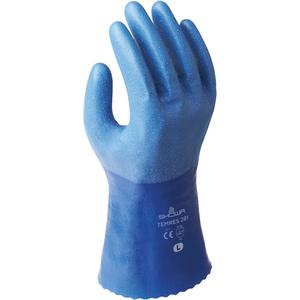 TEMRES 281 Gloves - Large/9, X-Large/10, 2X-Large/11, Non-Knit, Nylon, Polyurethane, Full Dip, Unlined, Pair, Blue