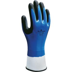 377-IP Coated Impact Gloves - Large/8, Medium/7, X-Large/9, 2X-Large/10, Knit Wrist/Elastic, Synthetic, Pair, Blue/Black