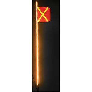 Safety Whip® Heavy-Duty LED Whips - 8, Orange with Reflective X, Lamp Socket, Hitch, Amber