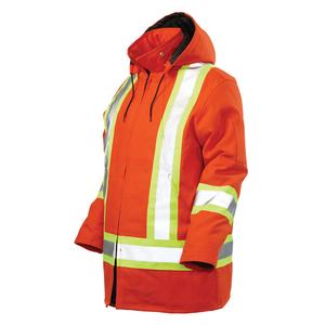 Safety Parka - High Visibility Orange, Silver/Yellow, Large, Medium, Small, X-Large, 2X-Large, 3X-Large, 4X-Large, 5X-Large, Cotton, Meets/Exceeds CSA Z96 Class 2 - Level 2