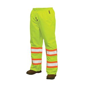300D Safety Rain Pant - High Visibility Lime-Yellow, Silver/Orange, Large, Medium, Small, X-Large, 2X-Large, 3X-Large, 4X-Large, 5X-Large, Polyester