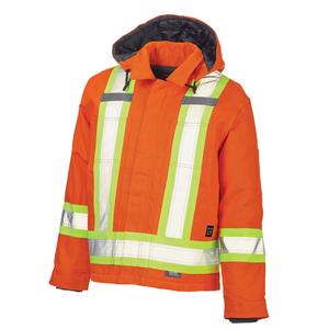 Safety Jacket - High Visibility Orange, Silver/Yellow, Large, Medium, Small, X-Large, 2X-Large, 3X-Large, 4X-Large, 5X-Large, Cotton, Meets/Exceeds CSA Z96 Class 2 - Level 2
