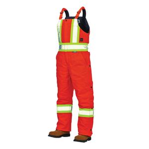 Duck Lined Safety Overalls - High Visibility Orange, Silver/Yellow, Large, Medium, Small, X-Large, 2X-Large, 3X-Large, 4X-Large, 5X-Large, Cotton, CSA Z96 Class 2 - Level 2