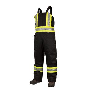 Lined Safety Overalls - Black, Silver/Yellow, Large, Medium, Small, X-Large, X-Small, 2X-Large, 3X-Large, 4X-Large, 5X-Large, Polyester/Polyurethane, CSA Z96 Class 1 - Level 2