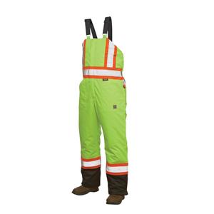 Lined Safety Overalls - High Visibility Lime-Yellow, Silver/Orange, Large, Medium, Small, X-Large, X-Small, 2X-Large, 3X-Large, 4X-Large, 5X-Large, Polyester/Polyurethane, CSA Z96 Class 2 - Level 2