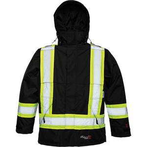 Journeyman Jacket - Black, Silver, Large, Small, Medium, X-Large, 2X-Large, 3X-Large, 4X-Large, Polyester/Polyurethane, Meets/Exceeds CSA Z96 Class 1 - Level FR