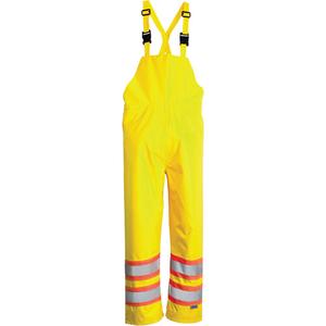 Open Road® Bib Pants - High Visibility Lime-Yellow, Silver, Medium, Small, X-Large, 2X-Large, 4X-Large, Polyester, CSA Z96 Class 2 - Level 2