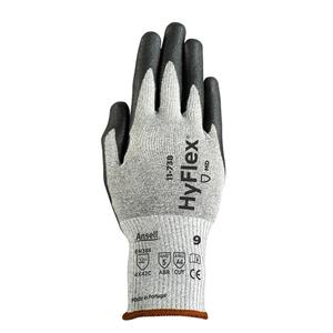 HyFlex® 11-738 Gloves - X-Small/6, Small/7, Medium/8, Large/9, X-Large/10, 2X-Large/11, 13, Nylon/Intercept™, Nitrile/Polyurethane, Dipped Palm, ASTM ANSI Level A4/EN 388 Level C, EN 388 Level 4/ANSI/ISEA 105 Level 5