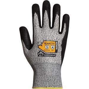 Cut-Resistant Gloves - X-Large/10, 2X-Small/5, X-Small/6, Small/7, Medium/8, Large/9, 2X-Large/11, 3X-Large/12, 13, TenActiv™, Nitrile, Dipped Palm, ASTM ANSI Level A5, ANSI/ISEA 105 Level 4, Unrated, ANSI/ISEA 105 Level 5