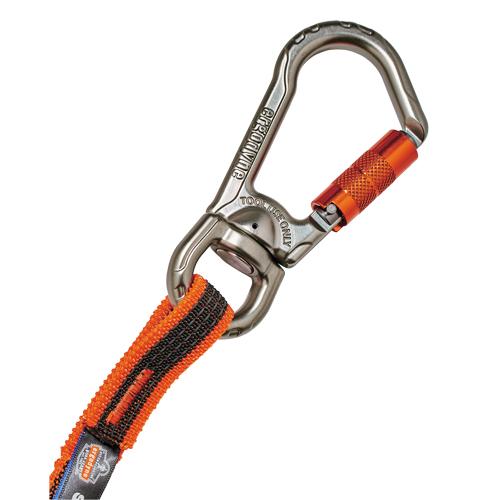 Squids® 3109F(x) Double-Locking Tool Lanyard with Swivel - Bungee, Carabiner/Loop, 25 lbs., 38" - 48"