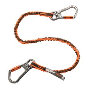 Squids® 3119F(x) Double-Locking Tool Lanyard with Swivel - Bungee, Dual Carabiner, 25 lbs., 38" - 48"
