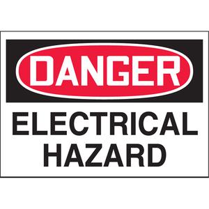 "Electrical Hazard" Label - Vinyl, 3.5", 5", Adhesive, English, Electrical, Electrical Hazard, Red/Black/White