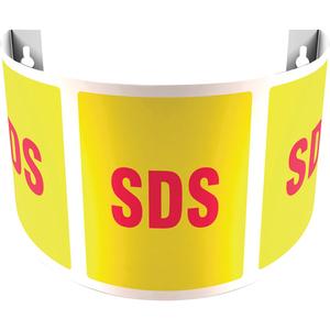 "SDS" 180D Projection™ Sign - Plastic, 12", 16", Bolt-On, English, Equipment, Red/Yellow