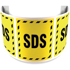 "SDS" 180D Projection™ Sign - Plastic, 12", 16", Bolt-On, English, Equipment, Black/Yellow