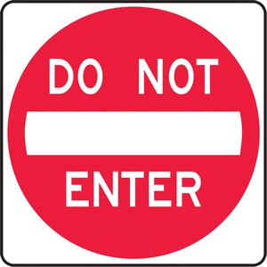 Do Not Enter Lane Guidance Sign - Aluminum, 24", 24", Bolt-On, English with Pictogram, Traffic, Red/White