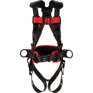 Construction Harness - Work Positioning/Fall Arrest, AP, 420 lbs., Small, 2X-Large, Back - Side, Tongue Buckle, Pass-Through/Mating