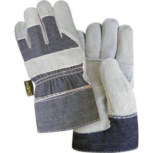 Workhorse® Gloves - One Size, Unlined, Split Cowhide, Safety, Denim