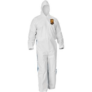 Kleenguard™ A40 Coveralls with Breathable Back - SMS/Microporous, Large, X-Large, 2X-Large, 3X-Large, White/Blue